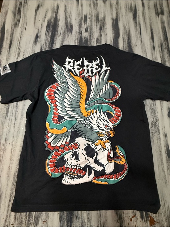 rebel vengeance Other - Rebel Vengeance Black Short Sleeve Tee with Eagle, Snake & Skull Graphic New!